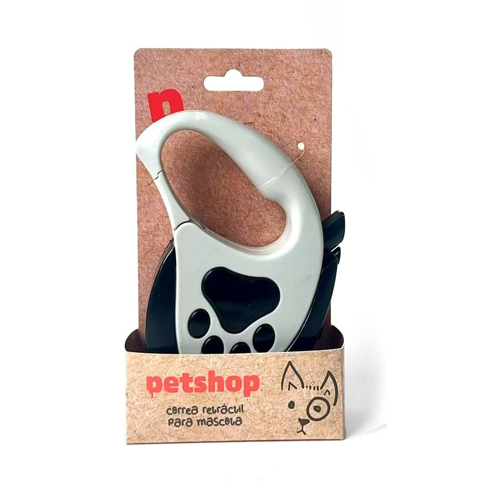 Correa Retractil Petshop Negro - Farmashop Petshop