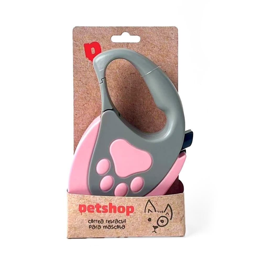 Correa Retractil Petshop Rosa - Farmashop Petshop